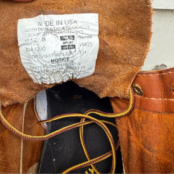 Thorogood Moc Toe USA Safety Wedge Work Boots 6” Style 804 4200 Size 10 1/2 D - Picture 8 of 10
